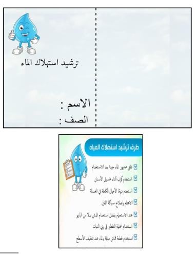 مطوية ترشيد استهلاك الماء الصف الثاني الفصل الاول