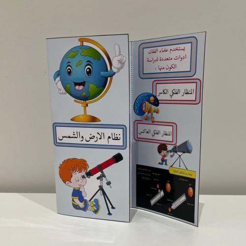 مطوية نظام الارض والشمس صف سادس الفصل الثاني