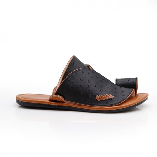 حذاء شرقي جلد النعام لون أسود