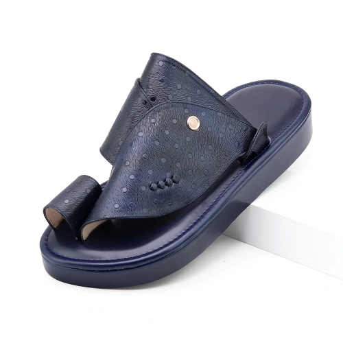 حذاء جلد نعام كحلي