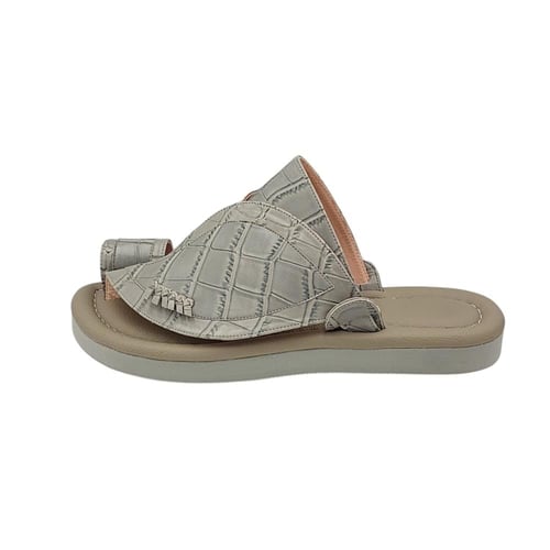 حذاء شرقي جلد التمساح رصاصي