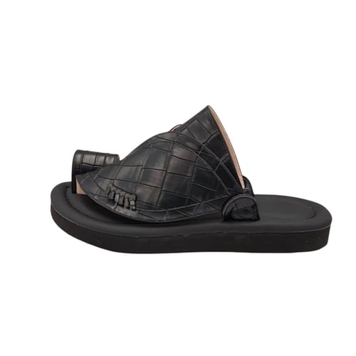 حذاء شرقي جلد التمساح اسود