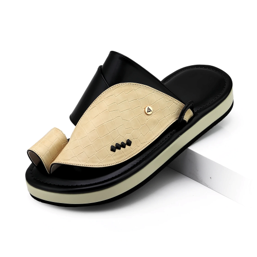 حذاء شرقي جلد التمساح بيج