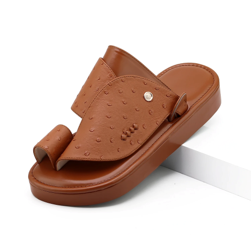 حذاء شرقي ارضيه تلبيس عسلي مرتفع