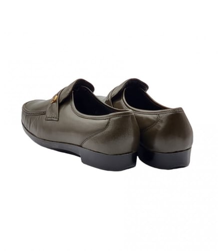 حذاء رسمي زيتي جلد طبيعي