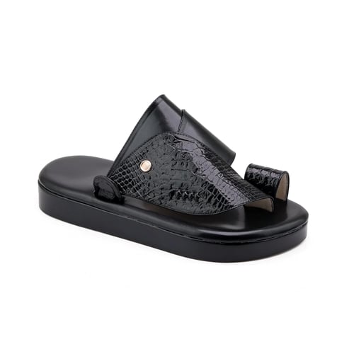 حذاء جلد الثعبان اسود