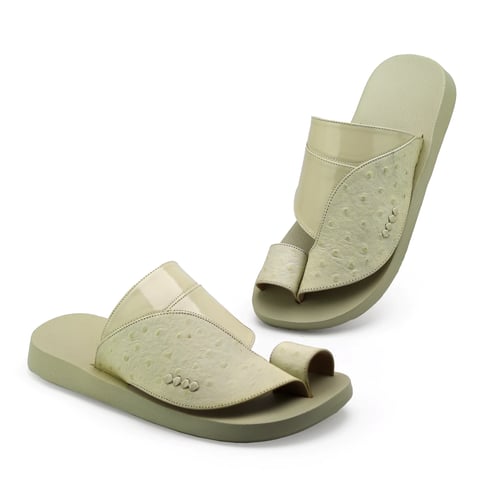 حذاء شرقي جلد نعام بيج صناعه هندي