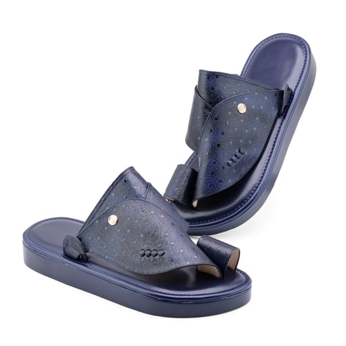 حذاء جلد نعام كحلي