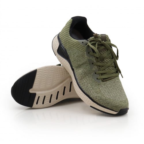 حذاء قماش مريح لون زيتي رباط