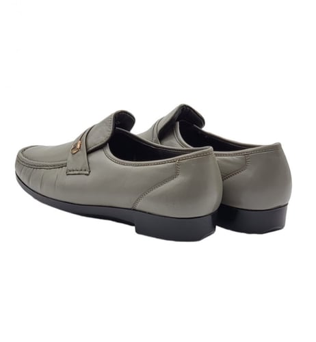 حذاء رسمي رصاصي جلد طبيعي