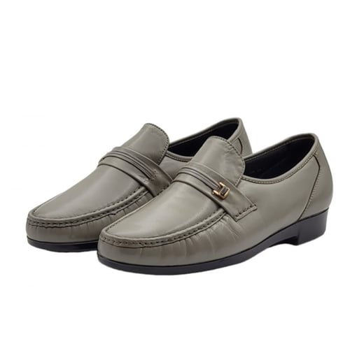 حذاء رسمي رصاصي جلد طبيعي