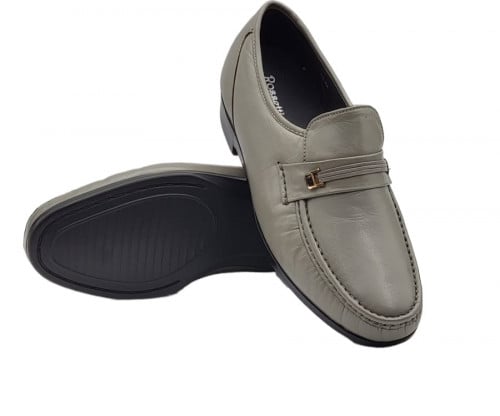 حذاء رسمي رصاصي جلد طبيعي