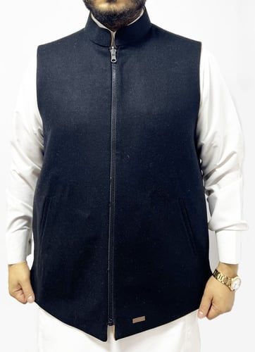 سديرية صوف جوخ وجهين لون أسود وعسلي