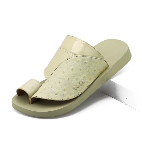 حذاء شرقي جلد نعام بيج صناعه هندي