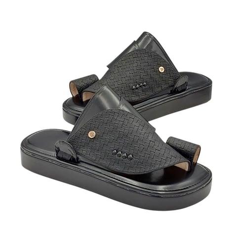 حذاء شرقي جلد طبيعي اسود