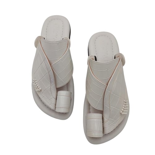 حذاء شرقي جلد التمساح ابيض