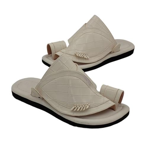 حذاء شرقي جلد التمساح ابيض