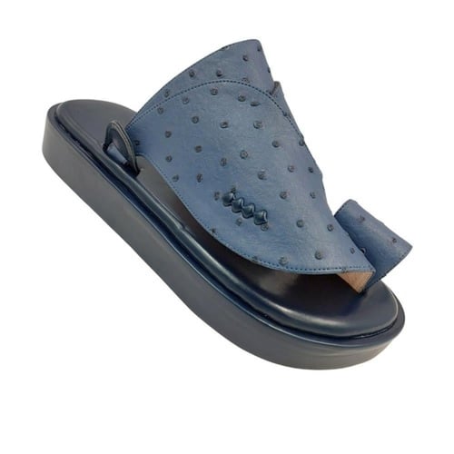 حذاء شرقي جلد نعام كحلي