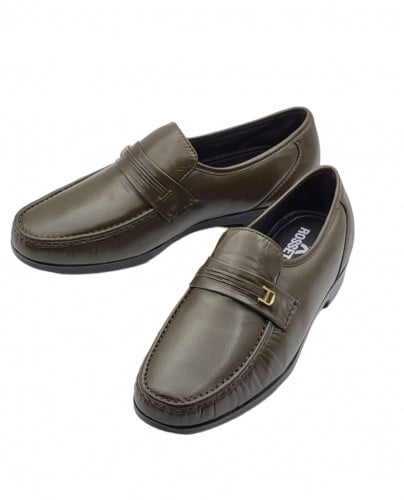 حذاء رسمي زيتي جلد طبيعي