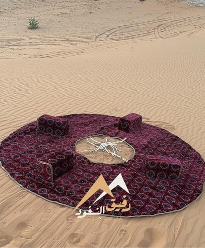 فرشة دائرية 3*3 تركي احمر