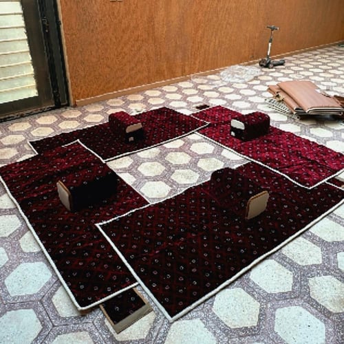 طقم مدات تركية لباد مطرز نقشة2