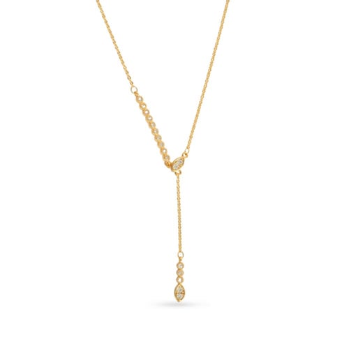 قلادة ستانلس ستيل ذهبي - فصوص زركون