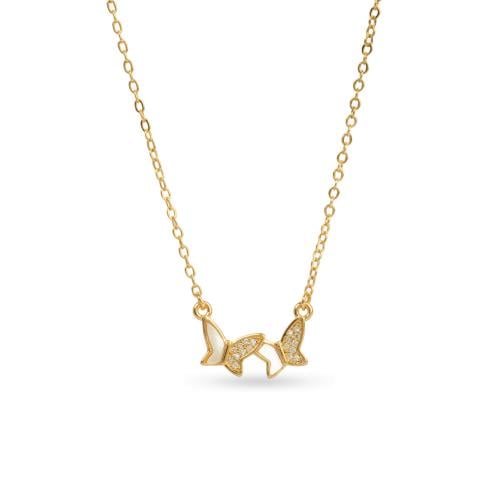 قلادة ستانلس ستيل ذهبي - فصوص زركون