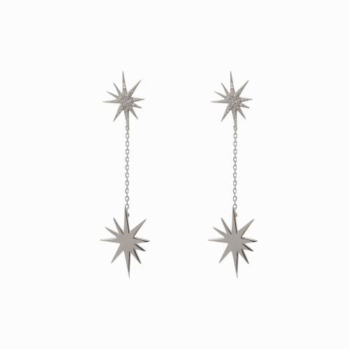 ROLAND STARS Earrings /SILVERفضة مطلي بالذهب