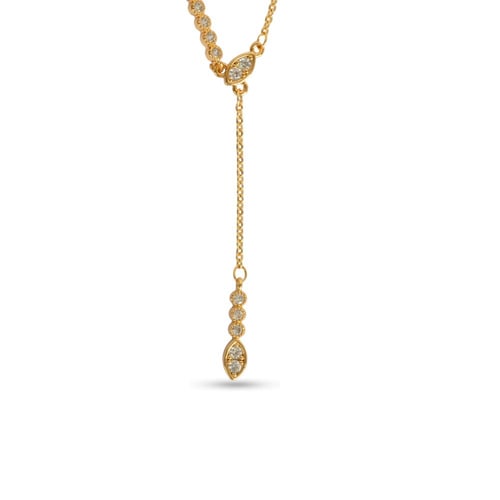 قلادة ستانلس ستيل ذهبي - فصوص زركون