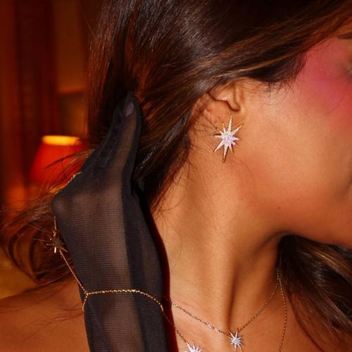 ROLAND STAR Earrings / Gold Color-SILVER
