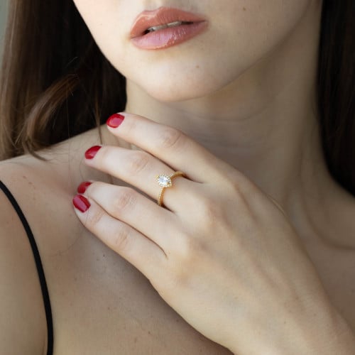 خاتم ذهبي - فصوص زركون