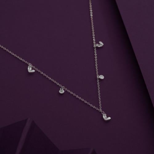 LOVE ROREVER Necklace / Silver Color - Stainless S...