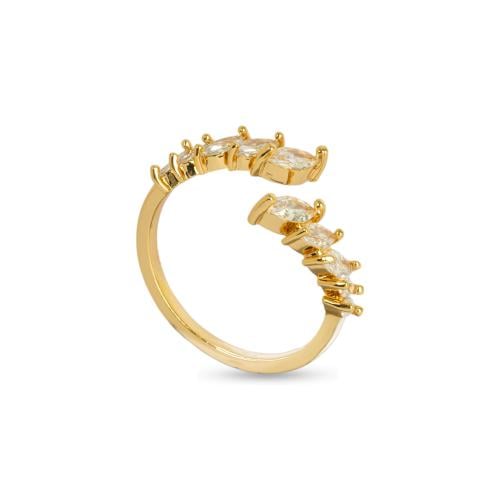 خاتم ذهبي - فصوص زركون مقاس مفتوح