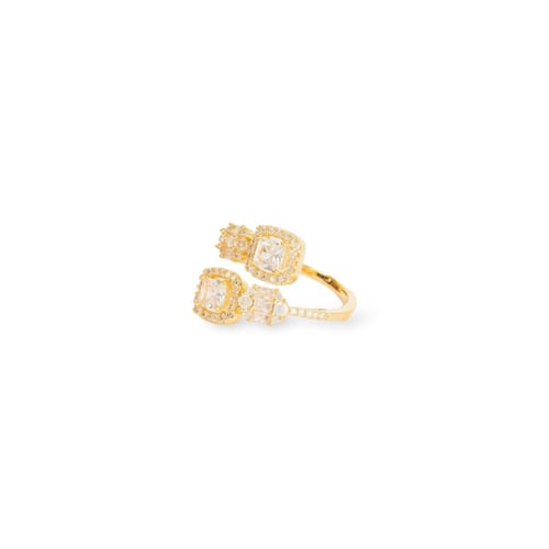 خاتم ذهبي - فصوص زركون مقاس مفتوح