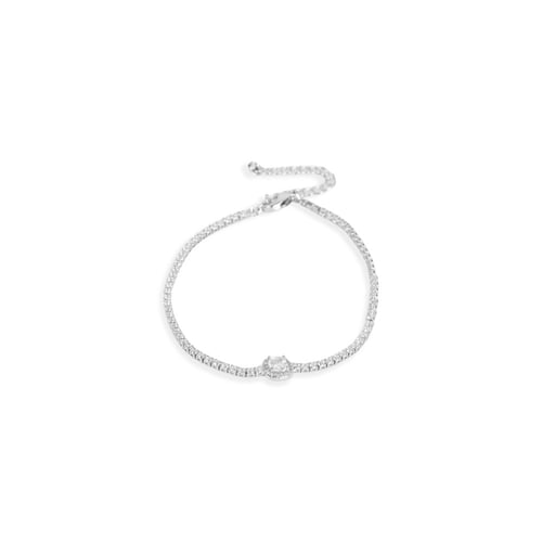 سوار فضي - فصوص زركون فص فضي