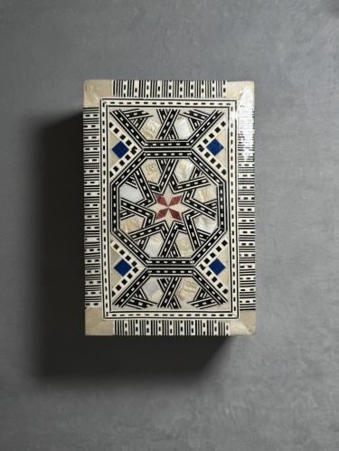 علبة صدف طبيعي ( مشرقة - وسط )
