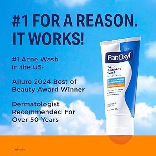 غسول بانوكسيل لعلاج حب الشباب رغوي للوجه والجسم بت...