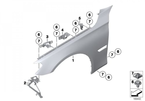 قاعدة رفرف يمين بي ام دبليو BMW F01