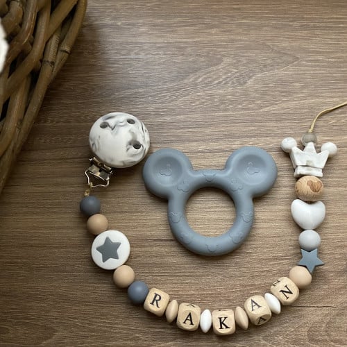 تعليقة لهايه رمادي غامق وبيج