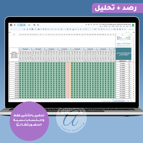 سجل تحضير طاقم المدرسة في الاصطفاف الصباحي حسب تقو...