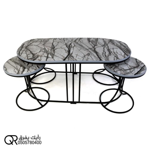 طقم طاولات عصري حديد مع بديل رخام