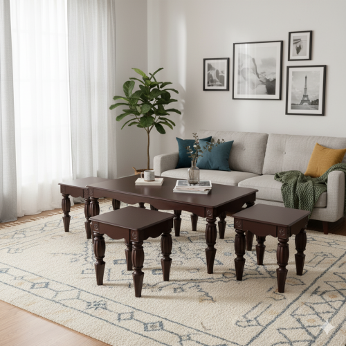 طقم طاولات رئيسية مع خدمة ارجل فك وتركيب 4+1