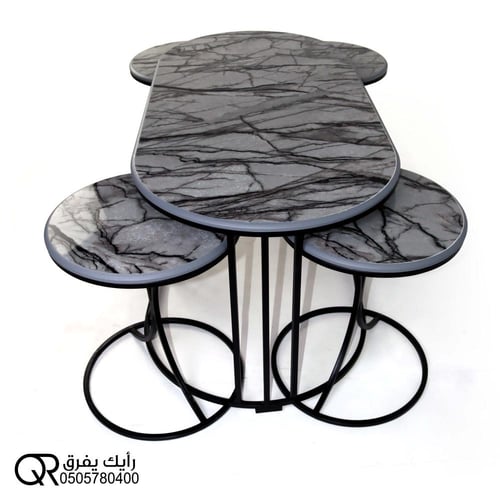 طقم طاولات عصري حديد مع بديل رخام