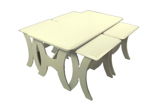 طاولة رئيسية مع 4 طاولات خدمة