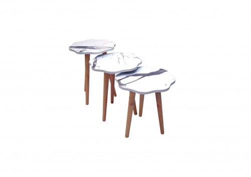 طاقم طاولات خدمة مدرج مقاسات مختلفة