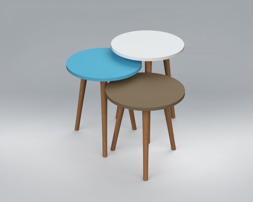 طاولات خدمة ديري مستديرة 3 حبات