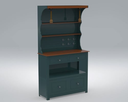 ركن قهوة منزلي مع انارة و رف خشبي - متجر خشبي للأث...