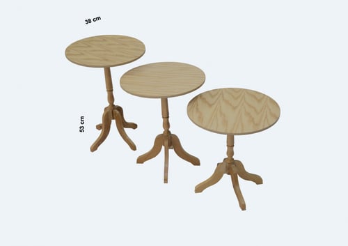 مجموعة مكونة من 3 طاولات خدمة مقاسات مختلفة من خشب...