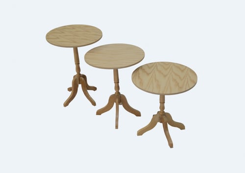 مجموعة مكونة من 3 طاولات خدمة مقاسات مختلفة من خشب...