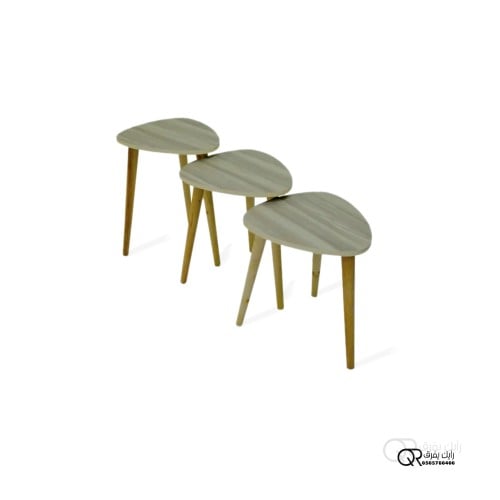 طاولات خدمة مدرجة مجموعة من 3 قطع من خشب الميلامين